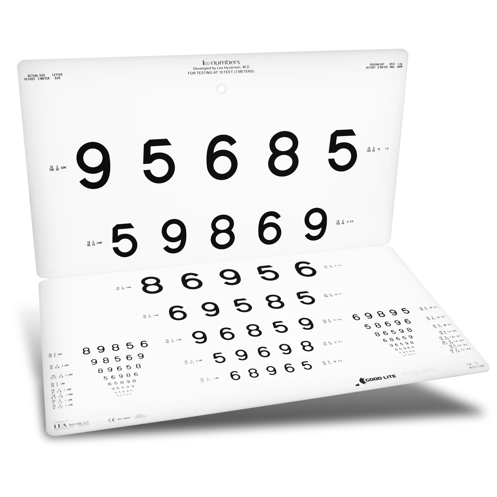 271300型LEA十三行远距离半透明数字视觉卡-LEA NUMBERS® 12-Line Translucent Distance Chart