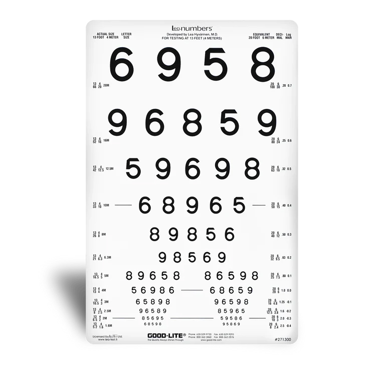 271300型LEA十三行远距离半透明数字视觉卡-LEA NUMBERS® 12-Line Translucent Distance Chart