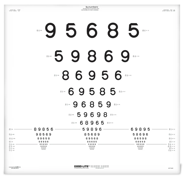 271400型LEA半透明ETDRS数字视觉卡（LEA NUMBERS® ETDRS Translucent Chart